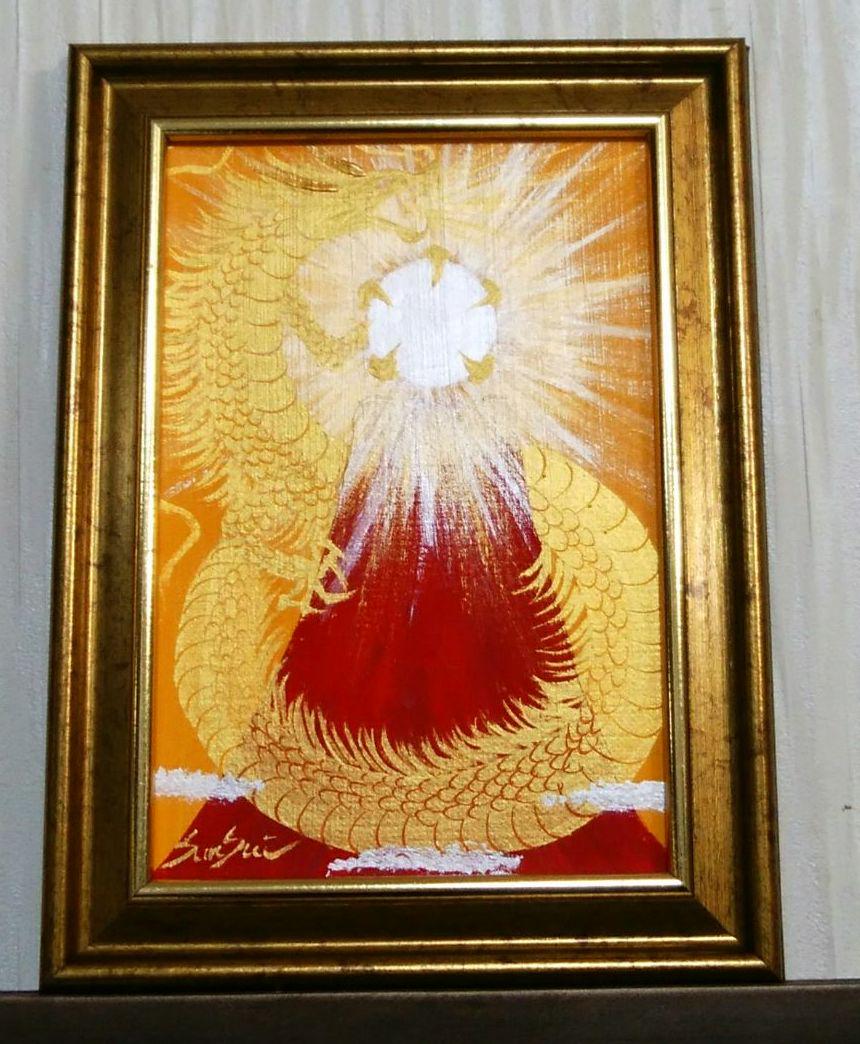 限​定​販​売​】 専用 開運絵画 赤富士 金龍 銀龍 龍神様 引き寄せ 満月 