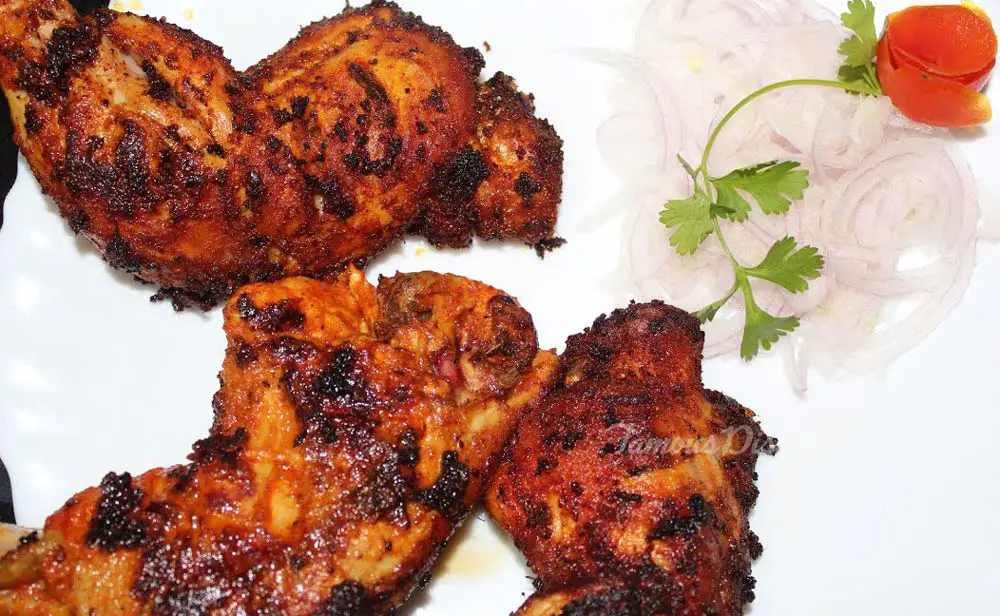 Chicken Tawa Fry Recipe image in white plate