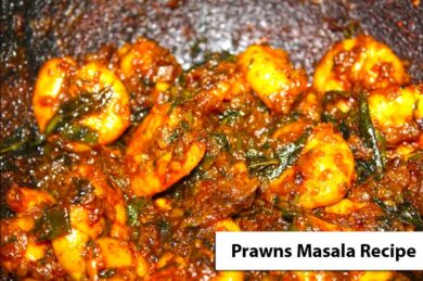 prawns masala recipe image in a Kadhai