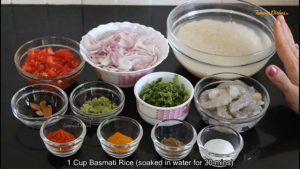 Ingredients for Prawns Pulao Recipe from FamousDishes