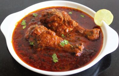Tari Wala Chicken Recipe image in a white plate