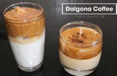 dalgona coffee recipe image in a glass