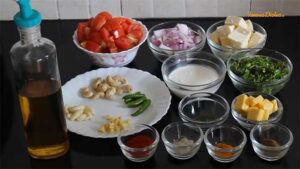 Ingredients for Paneer Butter Masala recipe from FamousDishes