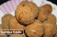 Churma Ladoo Recipe images in a white plate