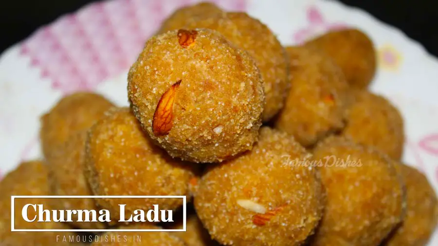 churma ladoo images in a white plate