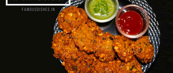 dal vada recipe image in a black plate