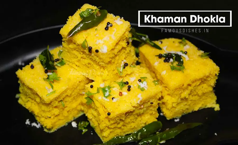 recipe of khaman dhokla in a plate