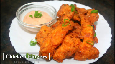 recipe for chicken crispy in a white plate