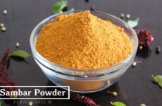 Sambhar Powder recipe image in a glass bowl