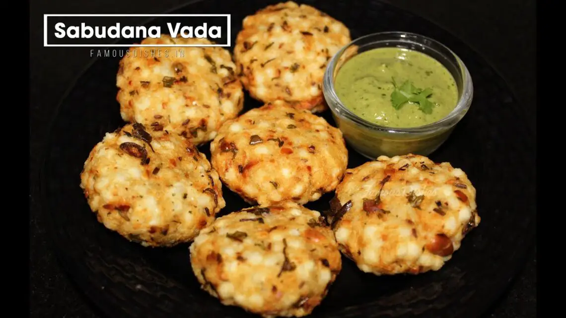 recipe of sabudana vada image in a black plate