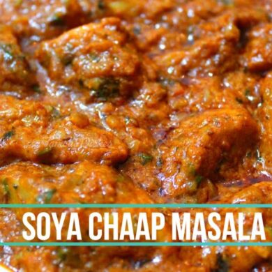 soya chaap recipe in white plate