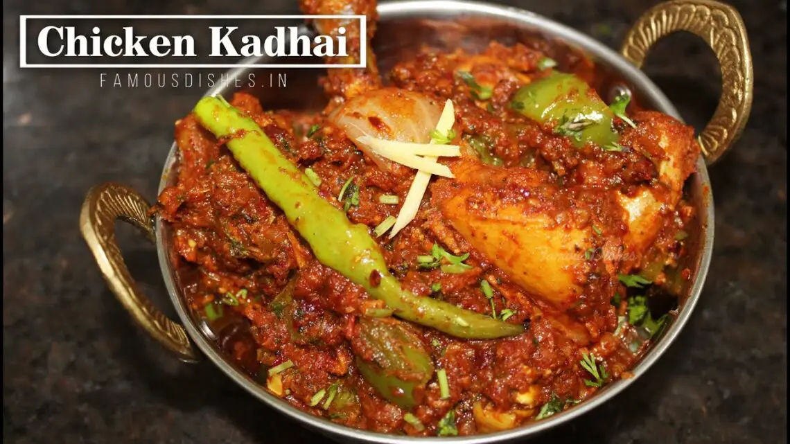chicken kadai recipe image in a kadai