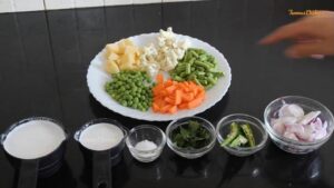 Ingredients of vegetable stew