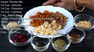 ingredients of Thandai Recipe