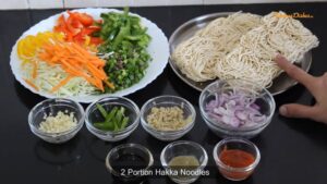 veg hakka noodles Ingredients image