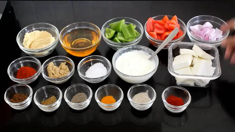 ingredients of paneer tikka