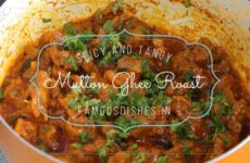mutton ghee roast recipe image in a kadai