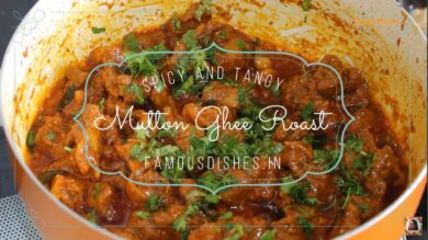 mutton ghee roast recipe image in a kadai