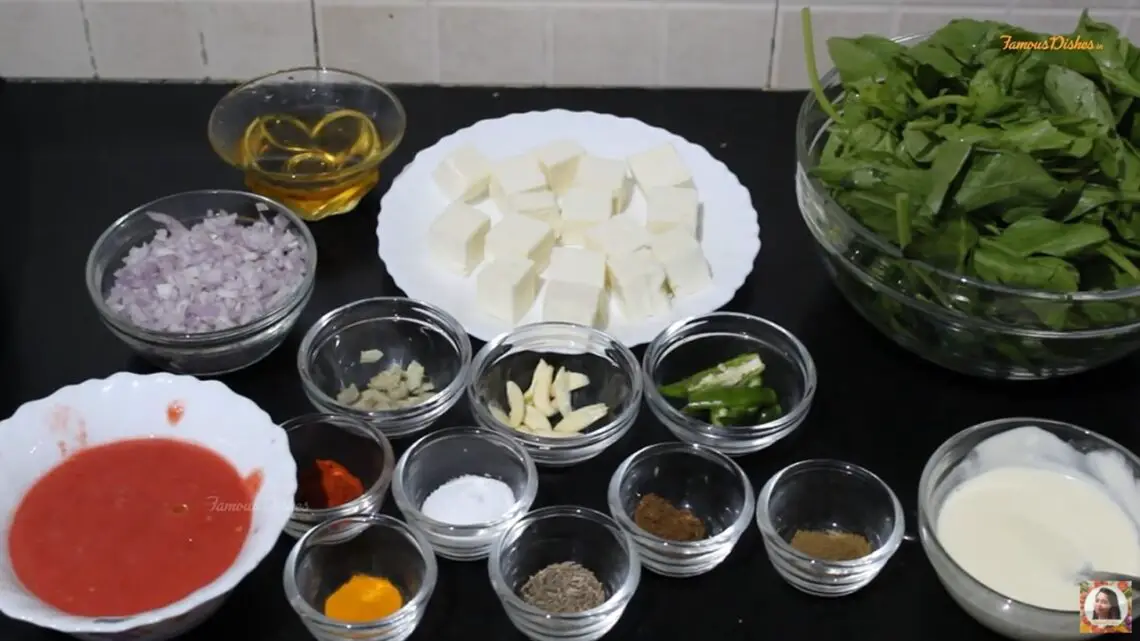 palak paneer recipe ingredients