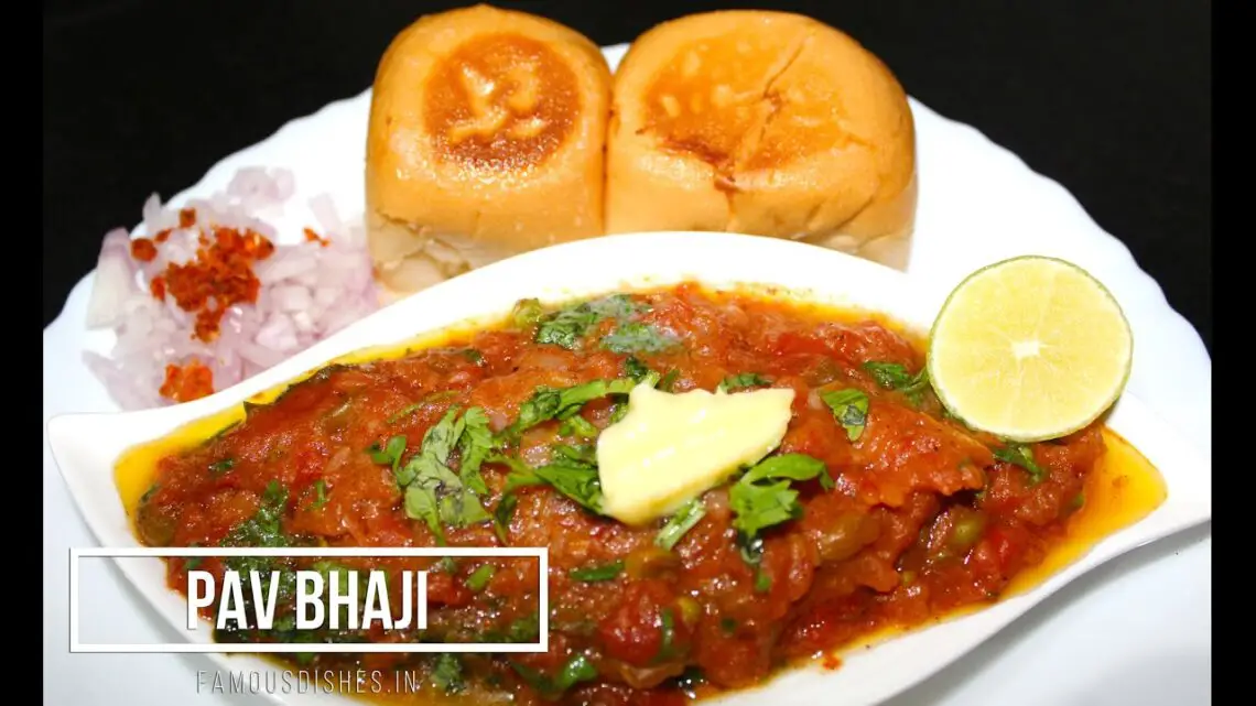 Pav Bhaji Recipe in a white plate