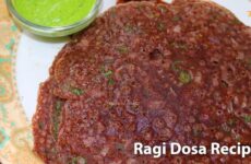 Ragi Dosa recipe image in a plate