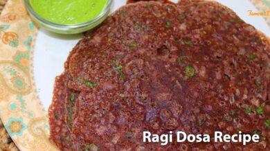 Ragi Dosa recipe image in a plate