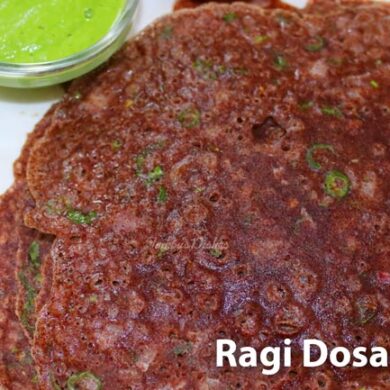 Ragi Dosa recipe image in a plate